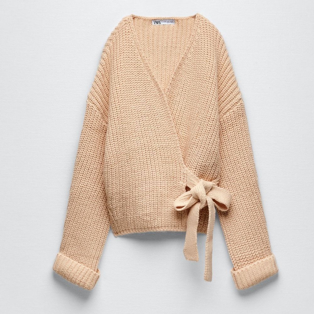 ZARA TIED WRAP CARDIGAN - Picture 2 of 9